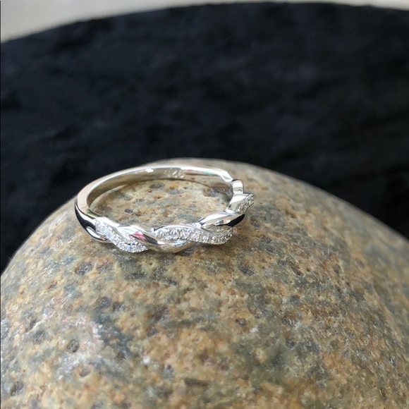 Jewelry - Sterling Silver Braided Clear CZ Ring